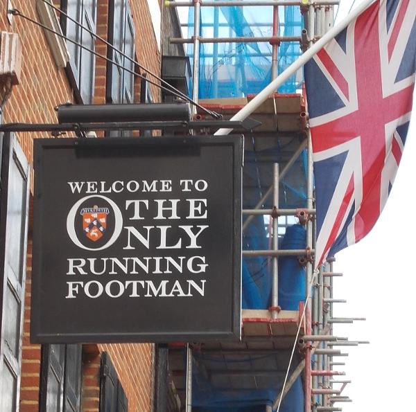 Uithangbord The Only Running Footman